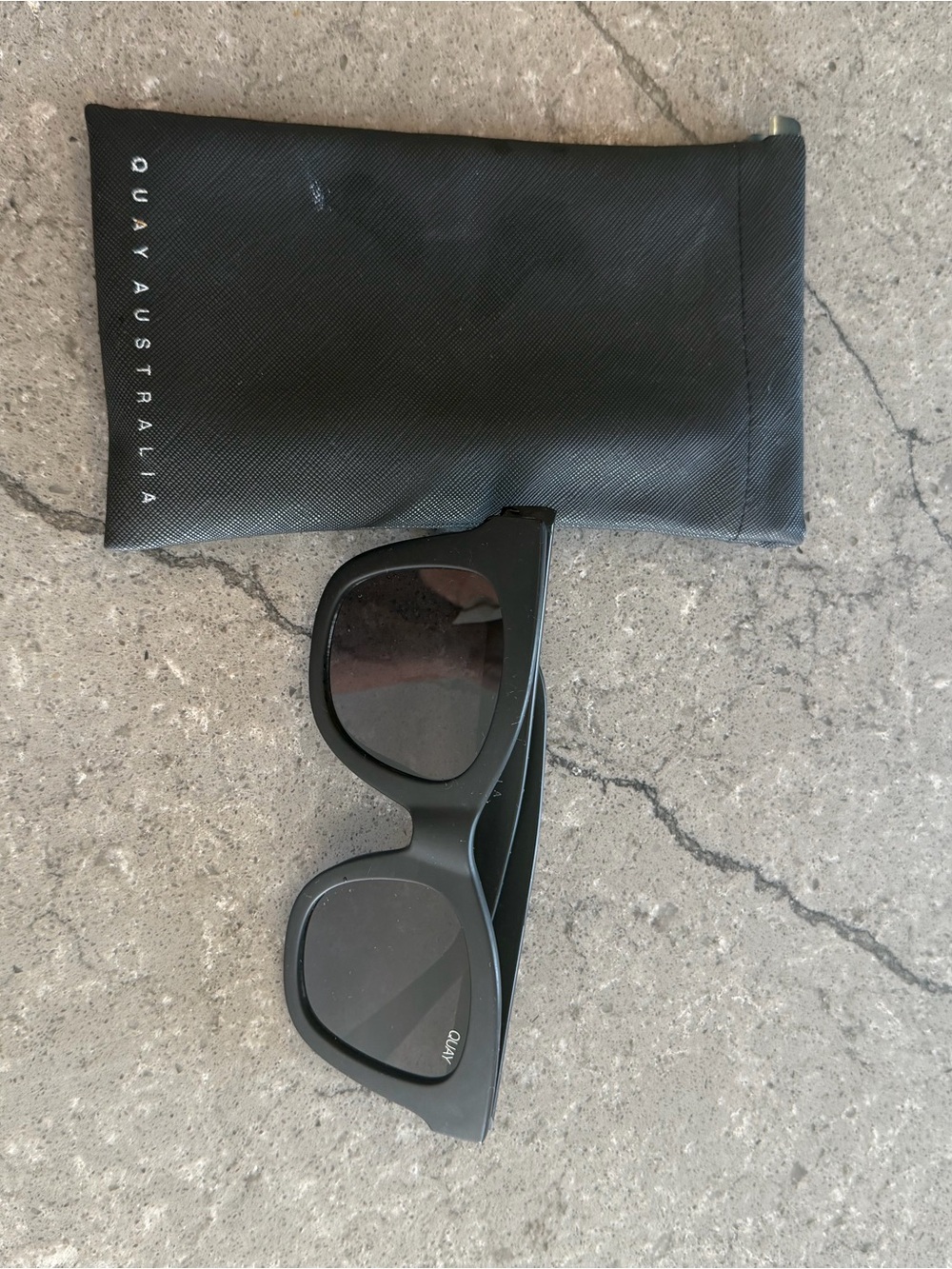 Quay Australia Black Matte Square Sunglasses